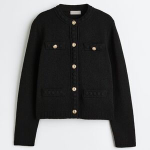 KNIT CARDIGAN, Black, size XL